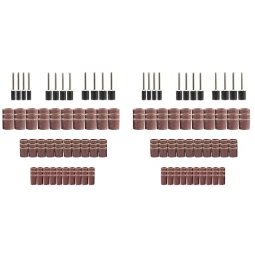 Serplex® 200PCS 80 Grit Drum Sander Sleeves Abrasive Set with 1/2 inch and 1/4 Inch Sanding Mandrels Oxide Sandpaper Bands for Shaping Smoothing Grinding Serplex® 200PCS 80 Grit Drum Sander Sleeves Abrasive Set with 1/2 inch and 1/4 Inch Sanding Mandrels Oxide Sandpaper Bands for Shaping Smoothing Grinding